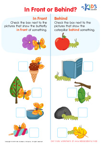 in front or behind worksheet printable pdf for kids
